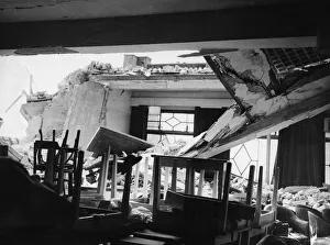 The wreckage of a Bridlington Hotel following an air raid on the town at the height of