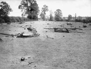 The wreckage of a Junkers Ju88 B3+HH works number 7087 of the I / KG 54 after it hit a