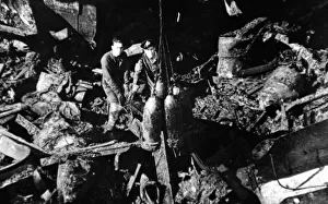 Docks Prints: Wreckage of SS Malakand, a cargo liner which was loaded with munitions at the Huskisson
