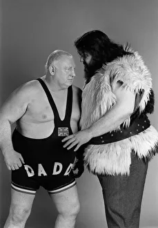 Wrestler Shirley Crabtree alias Big Daddy faces up to fellow British wrestler Martin