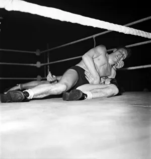 Wrestling at Harringay Jack Doyle in the first bout of his new career