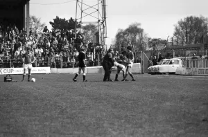 Wrexham 0 v. Barnsley 0. April 1982 MF06-34-013 Local Caption Division 2 Football