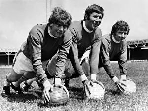 Footballers Prints: Wrexham F. Cs new signings Andy Provan (right) and Tommy Vansittart limber up during