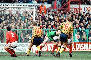 00369 Prints: Wrexham v Arsenal, FA Cup match at the Racecourse Ground in Wrexham, 4th January 1992