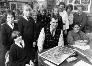 Author Prints: Writer and Illustrator Joseph Sharples instructs mums as well as first year pupils when