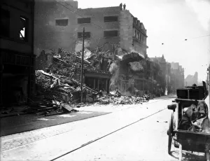 WW2 Air Raid Bomb Damage Sheffield Collapsed buildings on one of the major