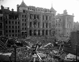 WW2 Air Raid Damage 1943 Bombed fire station at Tooting in London
