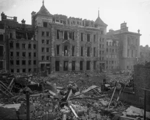 WW2 Air Raid Damage 1943 Bombed fire station at Tooting in London