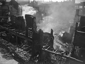 Baedeker Blitz Prints: WW2 Air Raid Damage Air Raid Damage at Norwich Circa April 1942