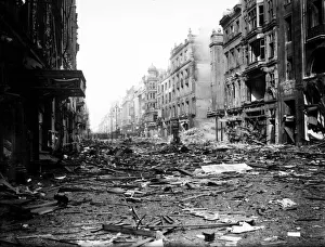 WW2 Air Raid Damage April 1941 Bomb damage in London - view of the wreckage
