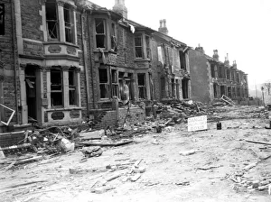 WW2 Air Raid Damage Bomb damage at Bristol Circa January 1941