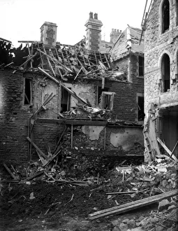 00205 Prints: WW2 Air Raid Damage Bomb damage at Cardiff Circa 1941
