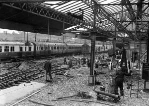 WW2 Air Raid Damage Bomb damage at Newton Abbot Railway Station