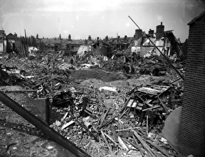 WW2 Air Raid Damage Bomb damage at Norwich Circa April 1942
