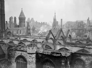 Skyline Prints: WW2 Air Raid Damage Bomb damage at Plymouth after an air raid by the German