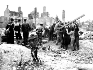 WW2 Air Raid Damage Bomb damage at Portsmouth The people of Portsmouth