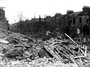 00204 Prints: WW2 Air Raid Damage February 1945 Rocket raid at Brockley