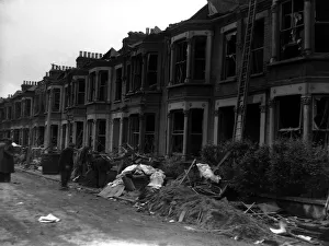 WW2 Air Raid Damage WW2 V2 Rocket Attack Brockley Civilians help clear a