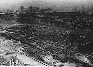 WW2 - April 1945 The Devastation caused by R. A. F. bombing to a large factory
