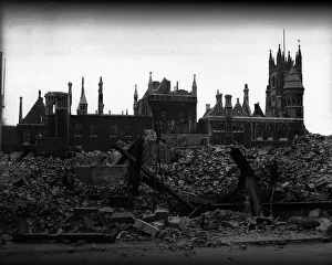 WW2 Bomb Damage in Plymouth, Devon 21st March 1941 Demolished buildings and rubble