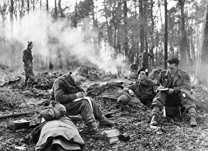 Trees Prints: WW2 - British soldiers of Second Army Front in Reichwald Forest with Pte Harold Portlock