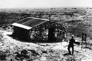 Churches Prints: WW2 church built by the army in desert Padre Rudyard of the 1st Armoured Division