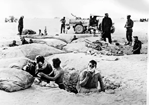 Trenches Prints: WW2 Early morning shave May 1942 for British troops in the trenches in