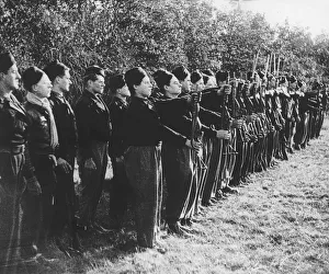 WW2 - French guerillas of the Maquis Army drilling undercover in the Savoie mountain