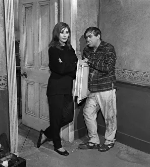 Y2K Tony Hancock and Nanette Newman on set at Elstree Studios during filming of