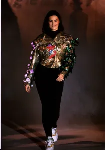 Yasmin Le Bon Model and wife of Simon Le Bon on the cat walk during the British Fashion