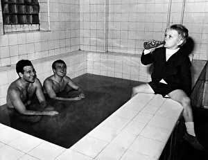 Dressing Room Prints: Five year old Gary Lee, son of Manchester CityIs injured wingman Francis Lee