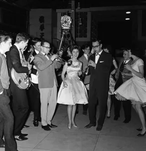 Fifteen year old Helen Shapiro pictured during the filming of Its Trad, Dad