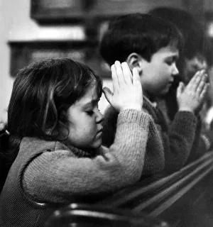Praying Prints: Five year old Jane Curtis praying with her school friends that their village, Stewkley