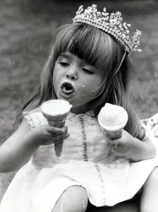 Two year old Louise Stewart, newly crowned Miss Pears- the beauty title for little girls