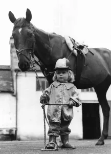Crop Prints: Two year old Rhodrik Blair seen here with racehorse Laughing Boy 1st August 1974