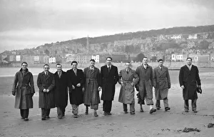 00208 Prints: Yeovil Town football club training on the beach for their upcoming FA Cup fourth round