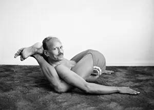 Health Prints: Yoga positions. Position is called Feet behind Neck (Dvi Pada Sirsasana