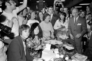 Yoko Ono launches her new book Grapefruit'accompanied by her husband