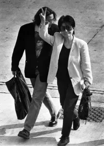 Gestures Prints: Yoko Ono and Sean Lennon, widow and son of murdered ex-Beatles singer John Lennon
