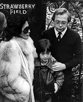 Images Dated 24th January 1984: Yoko Ono and her son Sean Lennon visit Strawberry Field in Liverpool