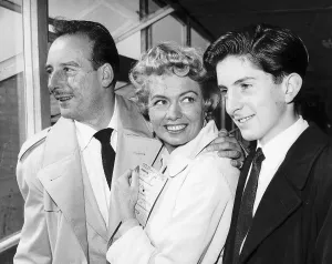 Yolande Donlan Actress with husband Val Guest and son Christopher before going on holiday