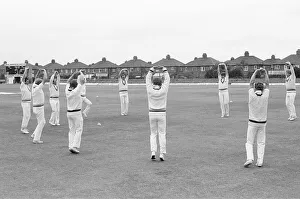 Yorkshire Cricket Team seen here warming up before their County Championship match