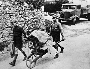 01224 Collection: Two young Blackawton lads helping with the evacuation of the village