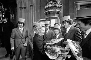 Young Conservatives demonstrate in favour for Mrs Margaret Thatcher in the lead up to