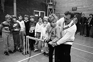 Cricketer Prints: Young Cricketers preparing for the upcoming season getting coaching from the Huddersfield