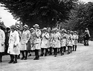 Agriculture Prints: Young girls form Crescent school take part in a procession in their new roles as members