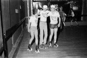 Young holidaymakers at the roller disco at the James Corrigan seafront amusement arcade