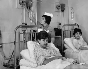 00009 Prints: Two young mothers back in a Newcastle hospital last night to enjoy a life-saving