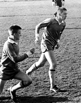 A young Norman Whiteside during a training session with a youth team before he broke into