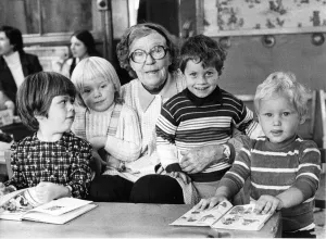 Nursery Prints: Young and old at Welbeck Nursery School - Teacher Alice Hand